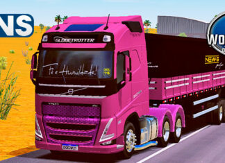 Skins Volvo FH Rosa Conjunto Qualificado na Graneleira