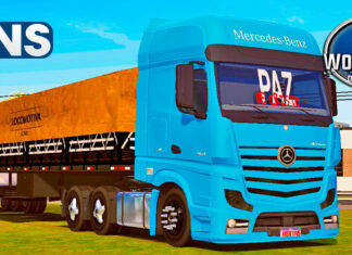 Skins Mercedes Benz Actros Azul Claro No Rodotrem Graneleiro