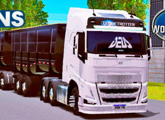 Skins Volvo FH Branco No RodoCaçamba Preto
