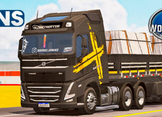Skins Volvo FH Cinza Escuro na Granel Com Faixas Amarela ‘EXCLUSIVO’