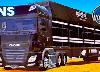 Skins DAF XF Preto no Rodotrem Tampa Alta ‘QUALIFICADO’