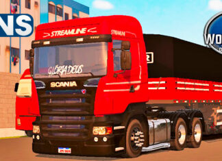 Skins Scania R Vermelha STREAMLINE Graneleira NEW R