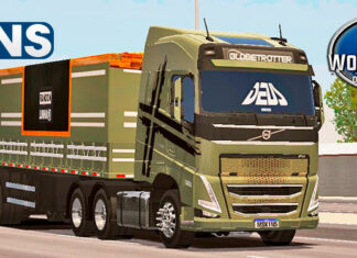 Skins Volvo FH Verde Militar no Bitrem Tampa Alta