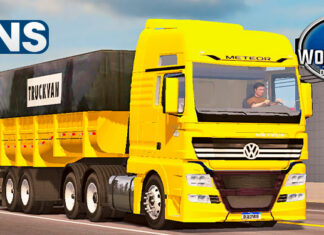 Skins VW Meteor Amarelo no RodoCaçamba TRUCKVAN