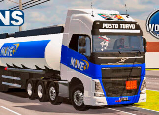 Skins Volvo FH Conjunto no Bitrem Tanque POSTO TURVO