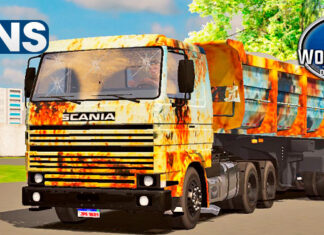 Skins Scania 113 Frontal Pintura Enferrujada Conjunto na Caçamba