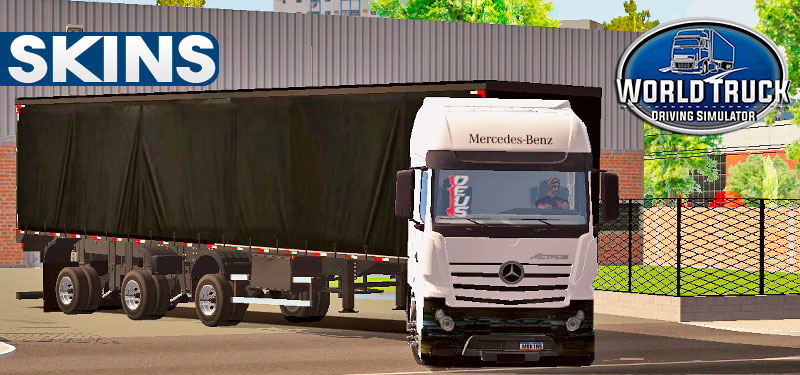 Skins Mercedes Benz Actros Com Para-choque Quebrado Realista no Sider