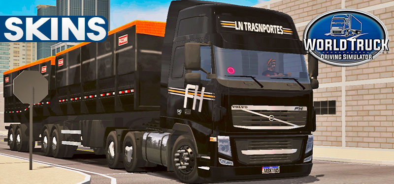 Skins Volvo FH Preto Com Faixas no RodoCaçamba ‘QUALIFICADO’