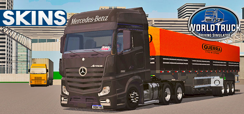 Skins Mercedes Benz Actros Preto Conjunto Qualificado Na Graneleira