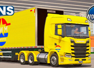 Skins Scania S Conjunto Amarelo MWM TRANSPORTES