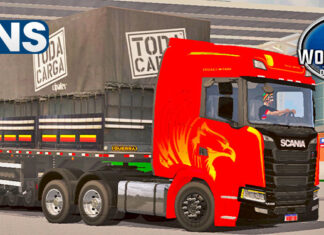 Skins Scania S Heróis do Asfalto na Carreta Granel Tampa alta Realista