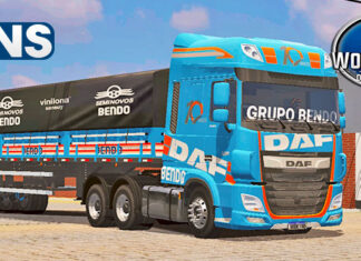 Skins DAF Conjunto 10 Anos Qualificada na Graneleira Grupo Bendo ‘EXCLUSIVA’