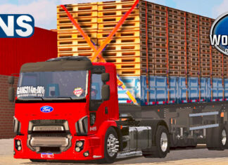 Skins Ford Cargo Vermelho na Granel Carregada De Paletes