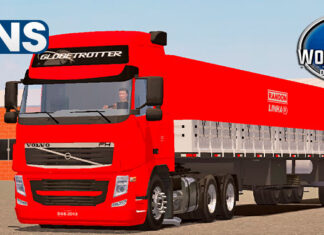 Skins Volvo FH Vermelho no Rodotrem RANDON
