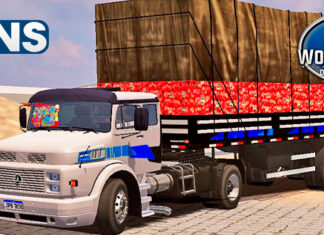 Skins Mercedes Benz 1934 Cinza Com Faixas Azul na Granel 2 Eixos Carrada de Cebola