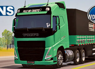 Skins Volvo FH Verde Claro no Bitrem ‘CONJUNTO TOP WTDS’