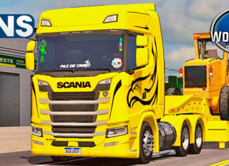 Skins Scania S Amarela Conjunto na Carreta Prancha ‘Exclusiva’