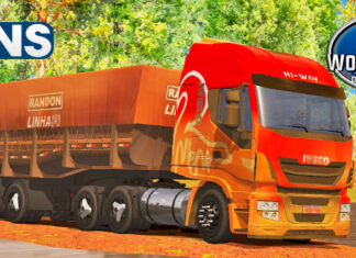 Skins Iveco HI-WAY Vermelho no RodoCaçamba Sujo Neni