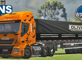 Skins Iveco HI-WAY Laranja Pintura Especial Halloween na Graneleira