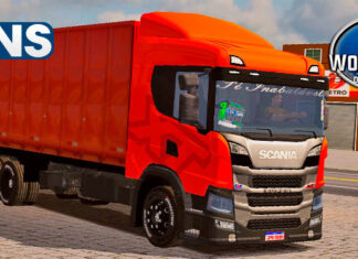 Skins Scania P320 Laranja Caçambao