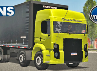 Skins VW Constellation Truck Amarelo No Sider