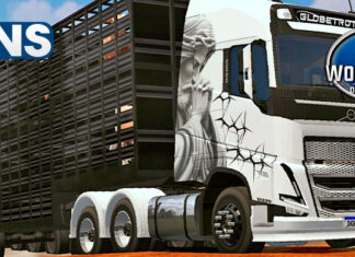 Skins Volvo FH Branco Personalizado Pintura Especial Jesus no Bitrem Boiadeiro