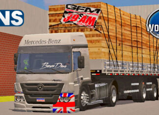 Skins Mercedes Benz Atego Qualificado na Carreta 2 Eixos Madeireiro GFM