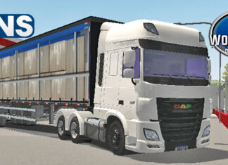 Skins DAF Branco Qualificado No Sider Aberto Carga Realista
