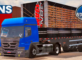 Skins Mercedes Benz Atego Azul Verdureiro na Granel Preta GBN