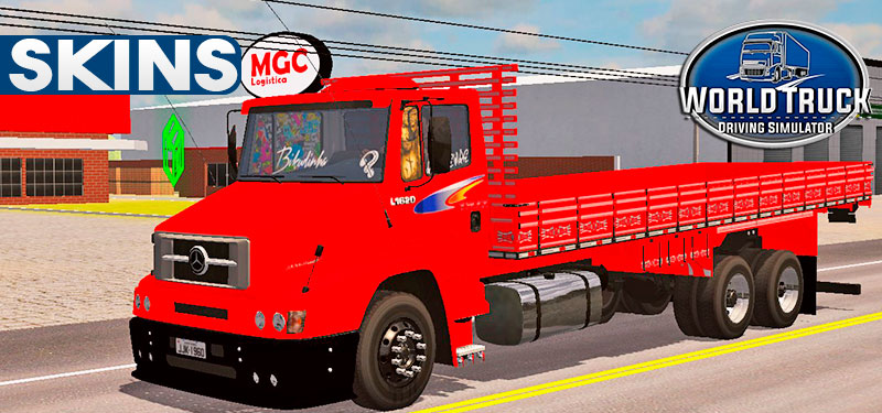 Skins Mercedes Benz 1620 Vermelho Para Choque Perto Verdureiro